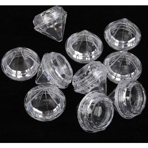 10Pcs Portable 5g Mini Cosmetic Empty Jar Pot Diamond Cream Box Refillable Bottles Eyeshadow Makeup Face Cream Container