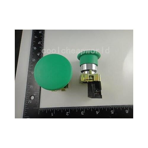 4pcs XB2BC31C 1 NO Momentary Mushroom Head Push Button Switch N/O Green