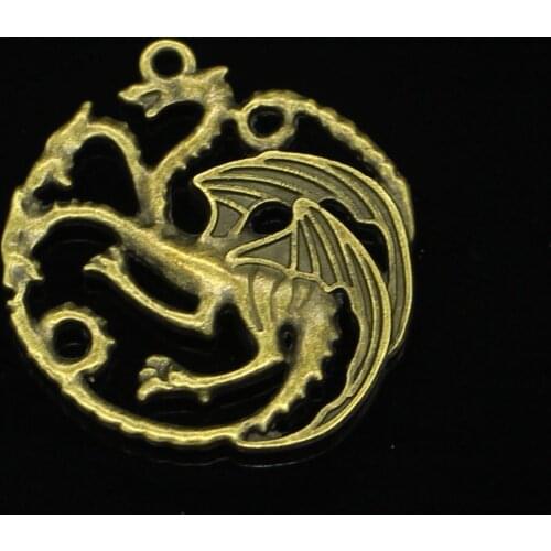 6pcs Antique bronze dragon Charms Pendants for Jewelry Making DIY Handmade Craft 36*33mm