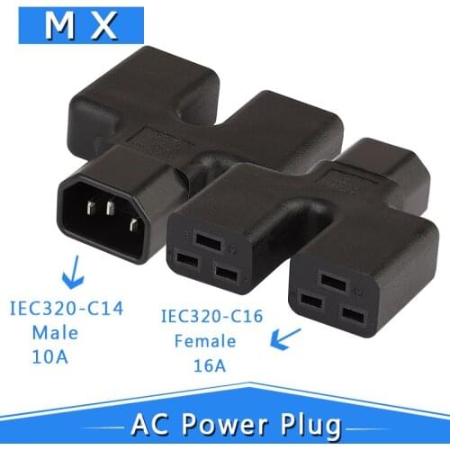 IEC320 C14 to C19, IEC 320 C14 Male to Dual 2 * C19 Female Power Adapter, IEC Male to 16A 20A UPS PDU Power Adapter