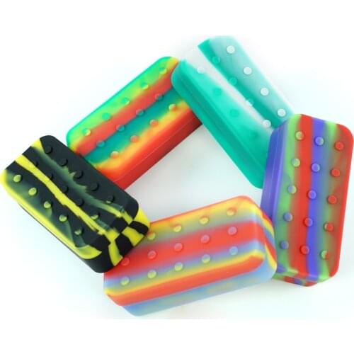 Non stick silicone jars dab wax container oil container rectangle silicone jar wax oil dab