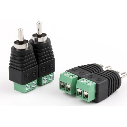 Artudatech 50 Pcs Dc Power To RCA Male Adapter Connector For CCTV Cameras Connector Jack Plug Accessories Parts