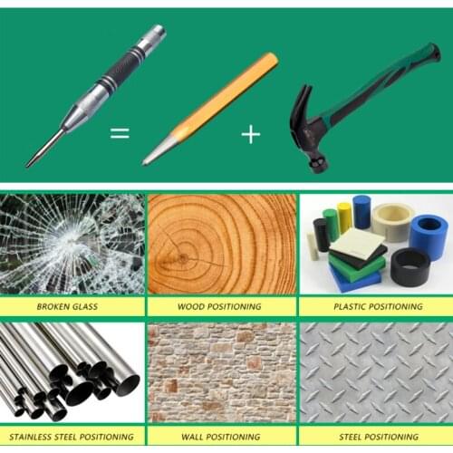 1pc Automatic Centre Hole Punch High-carbon Steel Spring Positioner Marking Boot Holes Starting Chisel Holes Tool