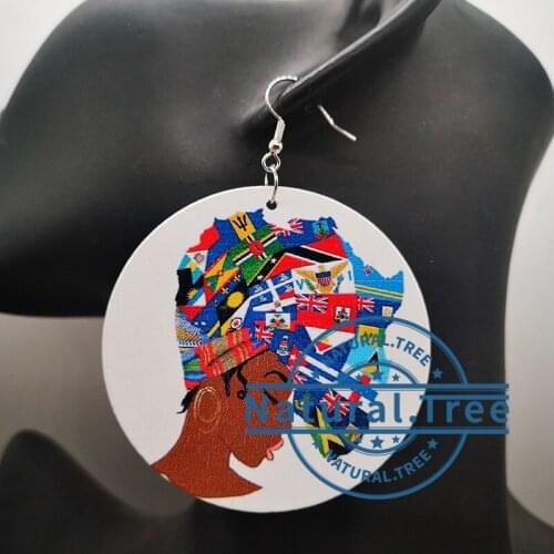 Free Shipping!African black Hair Wooden Earrings