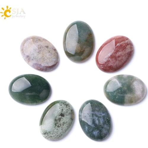CSJA No Hole Chakra Natural Indian Agates Onyx Loose Gem Stone Beads for DIY Crafting Rings Earrings Pendant Jewelry Making F278