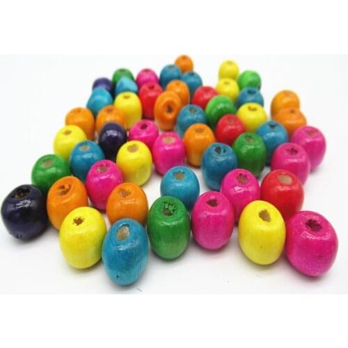 20g/bag 9*10mm mix color wooden round beads DIY Natural wood beads have hole for Home decoration diy Handmade baby Crafts DQ59