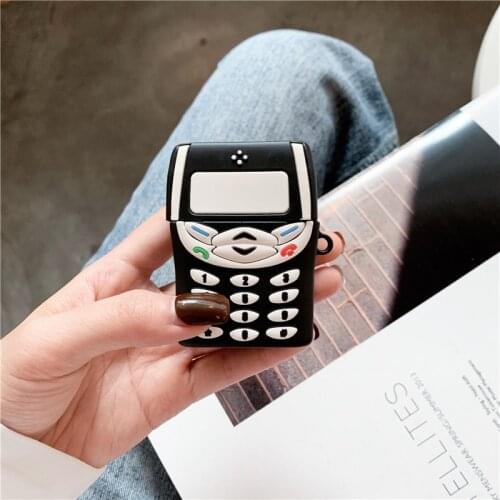 Case for Airpods 1/2 Cover 3D Retro Mobile Phone Soft Silicone Shockproof Protective Cover Skin Accessories for for Airpods