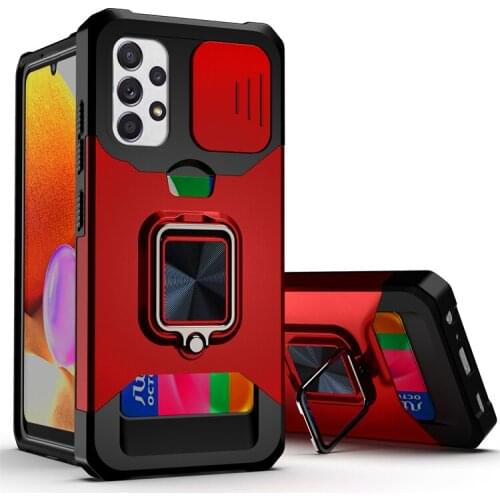 Slide Camera Lens Case for Samsung Galaxy A72 A82 A03S A52 A32 A42 A12 M12 F12 Military Grade Bumpers Armor Slot Card Cover