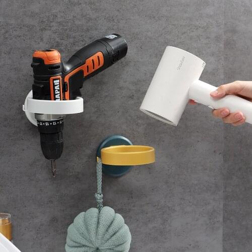 Hair Dryer Holder Mount For Bathroom Stand Storage Organizer Home Wall Shelf Shelves Mounted Hanging The Rack Free No Drilling