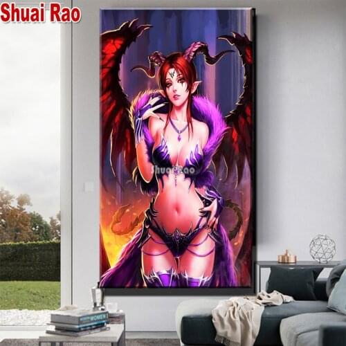 DIY 5D Diamond Painting Anime Sexy Girl Diamond Embroidery Elf Cross Stitch Full Round Square Drill Mosaic Manual Art Gift Home