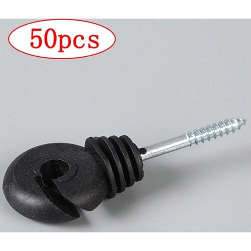 Electric Fence Offset Ring Insulator Fencing Screw in Posts Wire Safe Agricultural Garden Supplies Accessories 50Pcs
