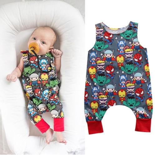 Infant Romper Jumpsuit Summer Newborn Tank Romper Baby Clothes Cotton Super Heroes