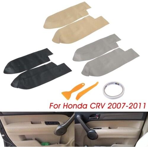 Pair Car Leather Front Door Panels Armrest Cover For Honda CRV 2007 2008 2009 2010 2011 2012 Black/Beige/Grey Dropshipping