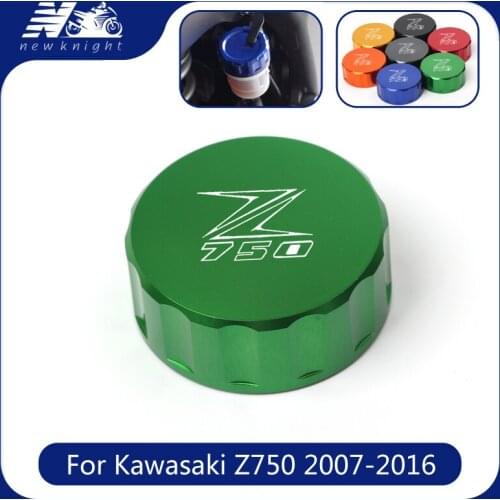 For Kawasaki Z750 2007-2016 2015 2014 2013 Laser logo Motorcycle Accessories CNC Aluminum Rear Brake Fluid Reservoir Cover Cap