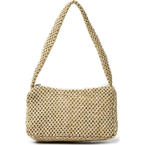 Summer Woven Straw Womens Shoulder Bag 2021 Brand Female Purses and Handbags Beach Retro Boho Underarm Small Lady Casual Pouch