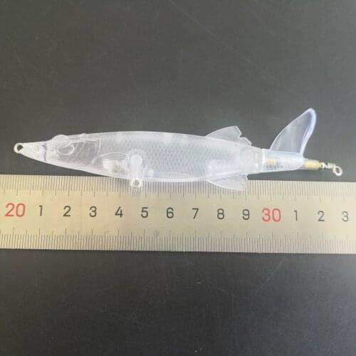 5pcs free eye 120mm 13.6g unpainted fishing lure blank pencil bait plopper lure body PL3