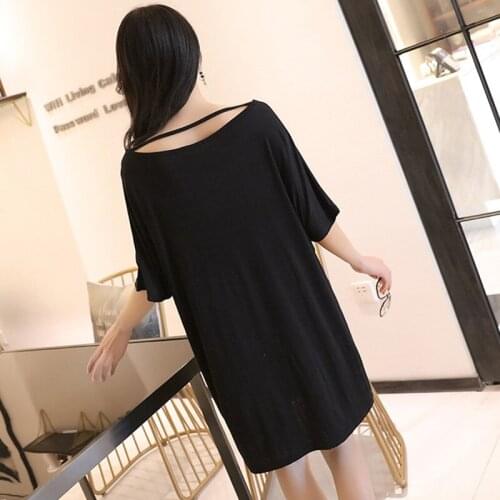 Sexy Hollow Out Modal Cotton Night Dress Women Short Sleeve Loose Sleepwear Ladies Nightshirt Lounge Wear Summer Nightgowns
