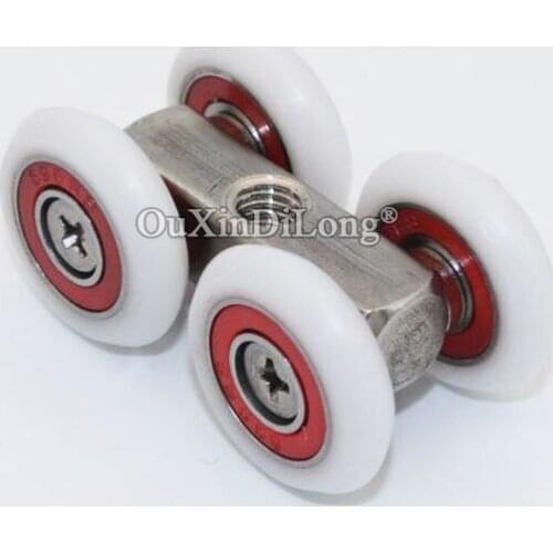 Brand New 4PCS Shower Bathroom Sliding Door Rollers Pulleys Push / Pull Door Upper Wheels Mute Nylon Hanging Wheels Runners