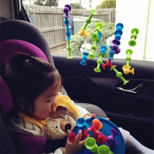 Littlove Squigz Toys Building Blocks Kids DIY Pop Sucker Funny Silicone Block Model Construction Boys Girls Toy For Children