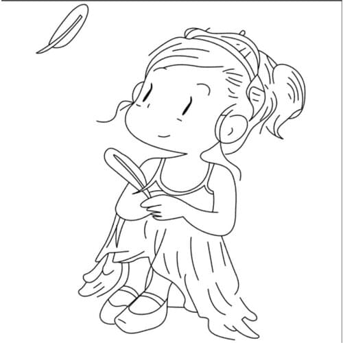 10x10 Girl looking up to the sky New Transparent Clear Rubber Stamp Sheet Cling Scrapbooking Photo Album PaperCard DIY Craft