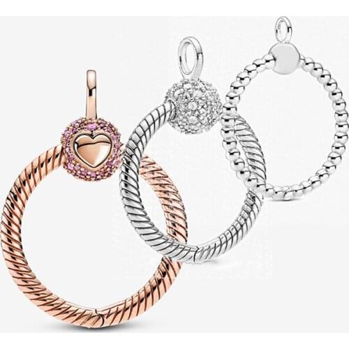 Fall 2020 New Fashion 1:1 S925 Moments Small Pave O-shaped Pendant, Exquisite And High-quality Jewelry For Women As Gifts