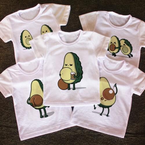 2 3 4 5 6 7 8 9 Years Old Girl Clothes Short Sleeve Kids Tshirt New Avocado Beer Pattern Tops For Girls Casual Boy Shirt Novelty