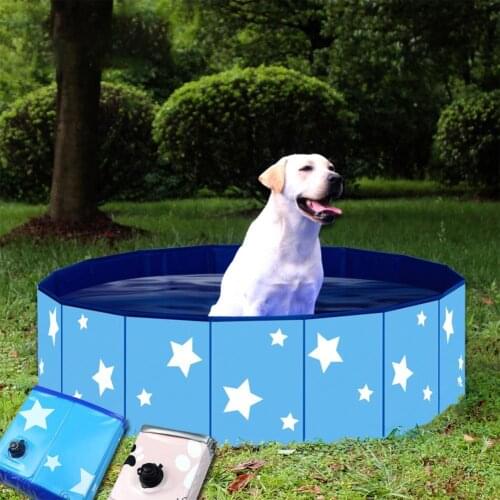 Portable Cool Pet Bathtub Folding No Leakage PVC Portable Dog Bath Pool for Summer Puppy Dogs Shower Accessories Supplies