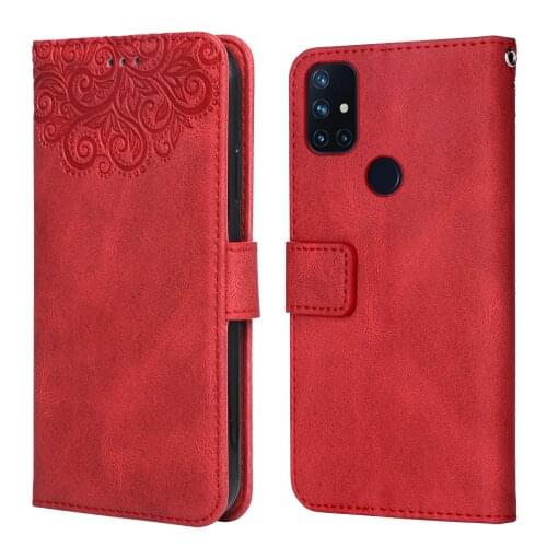 Luxury Leather Case for OnePlus Nord N10 Flower Embossing Wallet Flip Phone Case for OnePlus Nord N 10 Cover Card Slot Funda