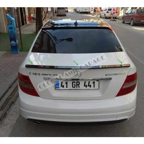 For Mercedes Benz C Series W204 Spoiler 2007-2014 Glossy Piano Black Auto Accessory Universal Spoilers Antenna Car Styling Flaps