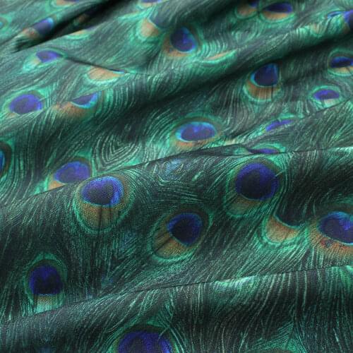 Peacock Spandex Fabric Elastic Material Swimsuit Textile 155x50cm - Sold By The Half Meter