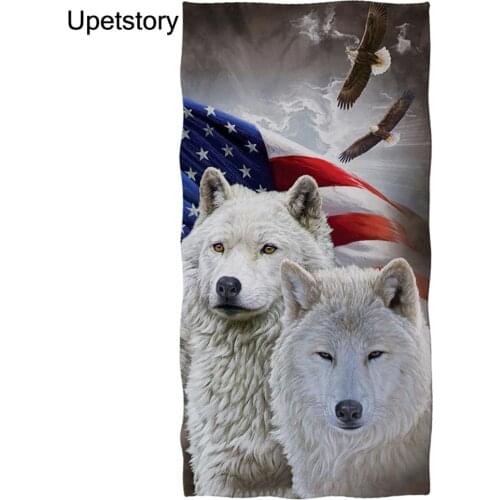 Upetstory Cool Animal Wolf Print Blanket Soft Bath/Beach Towel Large Shower Towel Textile Hand Towel Thicken Travel Towels