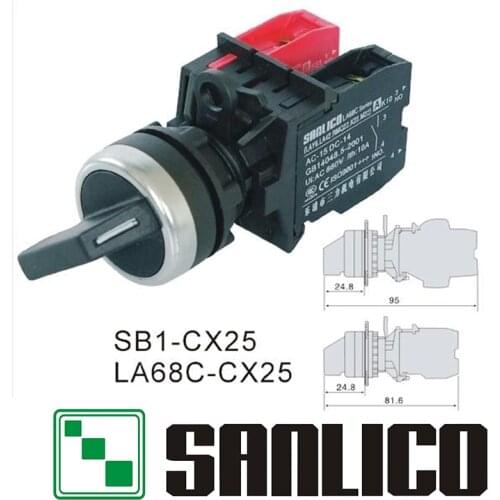 Waterproof selector switch rotary switch knob switch two or three position long handle SB1(LA68C M22)-CX25