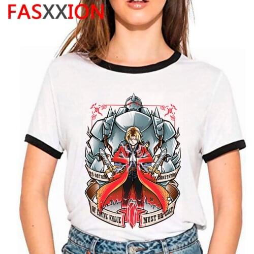 Fullmetal Alchemist Harajuku Funny Cartoon T Shirt Men Cute Anime Graphic T-shirt Kawaii Manga Tshirt Streetwear Top Tees Male