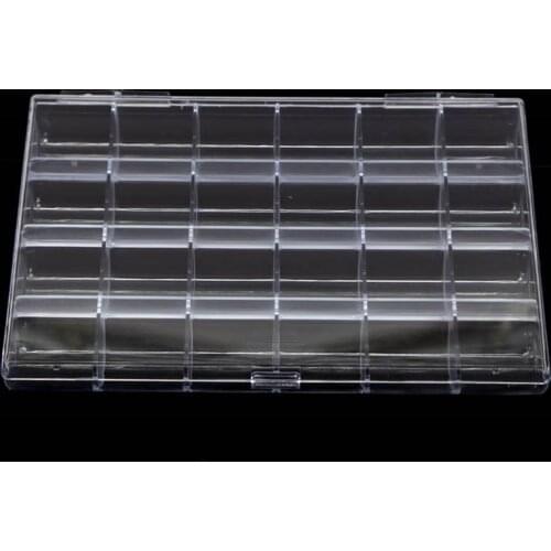 1 Pc 24 Grid Plastic Empty Nail Box Art Tools Accessories Rhinestone Storage Box Jewelry Organizer Holder Nail Art Equipment