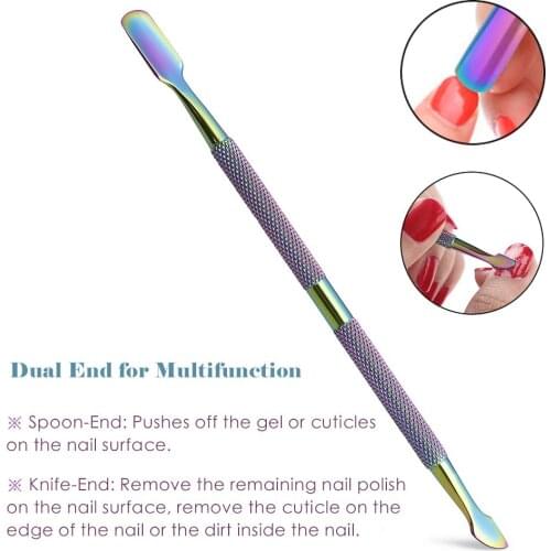 1pc Rainbow Nail Clippers Nippers Dead Skin Gel Polish Manicure Cutter Remover Cuticle Pusher Nail Care Tool