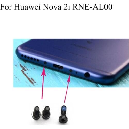 2PCS Black For HUAWEI Nova 2i 2 i Buttom Dock Screws Housing Screw nail tack For HUAWEI Nova2i Mobile Phones