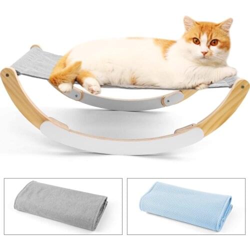 2 in 1 Pet Cradle and Hammock Cat Hammock Wooden Pet Bed Cat Bed Cats' Furniture