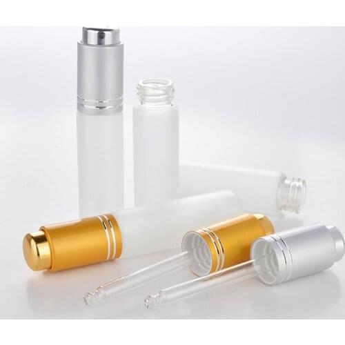 20 ML Mini Portable Frosted Glass Refillable Perfume Bottle Empty Cosmetic Vial With Dropper LX2401