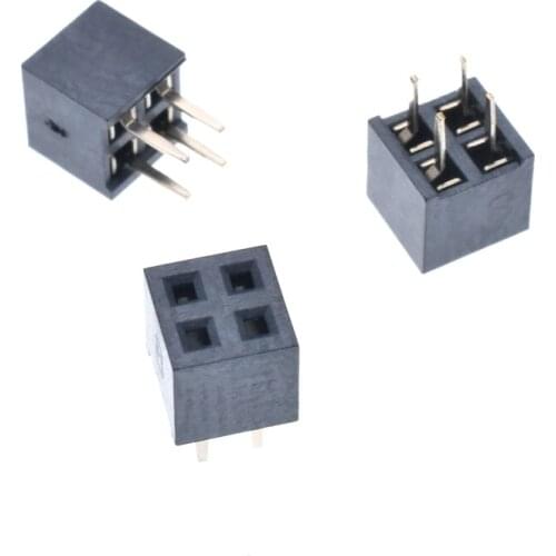 200pcs 2x2P 4Pin 2.00 mm Female Header Pin Headers dual row Straight Through Hole Insulator height 4.30mm Rohs
