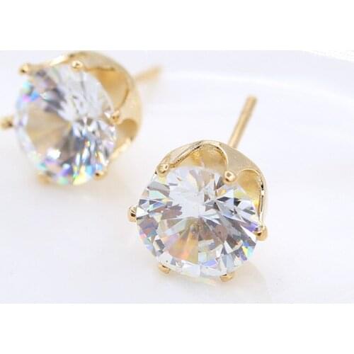 2018 jinyang Fashion Popular Bottom Crystal Gao Shier Nail Earring Batch Of stainless steel small earrings for women jewelry