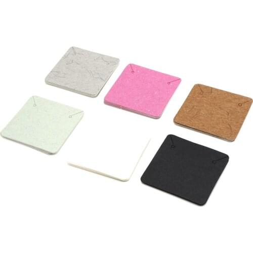 Free Shipping 5x5cm 50pcs/lot Blank Kraft Paper Necklace Jewelry Display Cards Hang For Jewelry Making Diy Accessories Wholesale