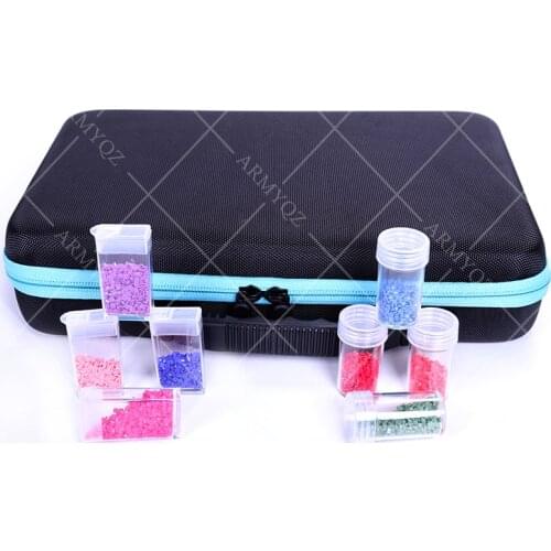 70 Bottles Round Diamond Painting Box Tool Container Storage Box Carry Case Holder Hand Bag Zipper Design Shockproof Durable