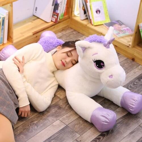 80cm/110cm Heart Eyes Unicorn Plush Toys Giant Size Unicorn Stuffed Animal Horse Toy Soft Unicornio Peluche Doll Gift Children