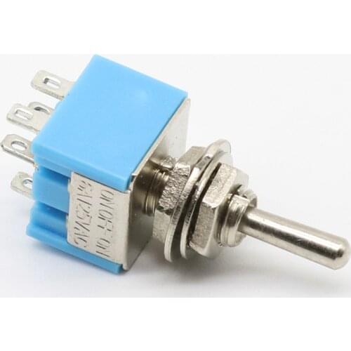 Promotion! 5pcs 3 Position 2P2T DPDT ON-OFF-ON Miniature Mini Toggle Switch 6A 125V