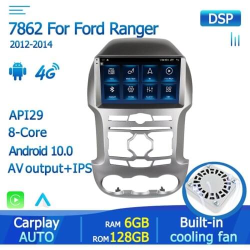 6+128G 9" 1280*720 Android 10.0 Car Radio For Ford Ranger F250 2012 2013 2014 GPS Serero AUTO Carplay Multimedia Video Player BT
