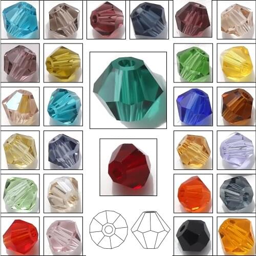 AAA Austrian Crystal Bicone Beads 2 3 4 6 8mm Multicolor Faceted Glass Spacer Beads for Jewelry Making Diy Accessories Wholesale