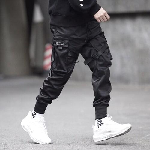 Motorcycle Pants Hip Hop Fashion Joggers Men Black Casual Mens Trousers Harajuku Modis Pantalones Streetwear Reflective