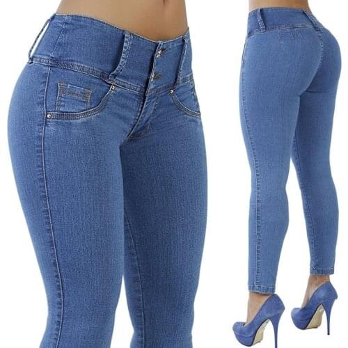 2021 New Fashion Lady Denim Pants Women Retro Solid Sexy Jeans Ripped Split Pencil Trousers Street Skinny High Waist Lady Pants