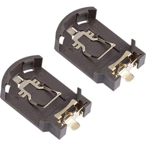 10 Pcs CR2032 Horizontal Coin Button Battery Holder Brown Container Case