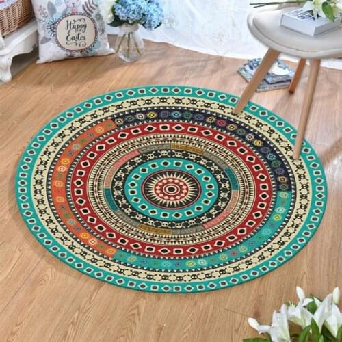 Geometric Bohemian Mandala Living room Round Carpet Big Area Rugs Bathroom Floor Mat Large Ethnic Retro Carpets for Bedroom